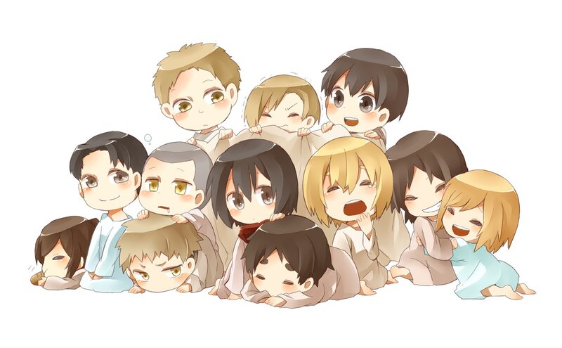Chibi characters in pajamas