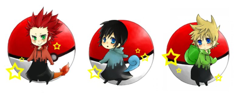 Chibi Characters in Pokeballs