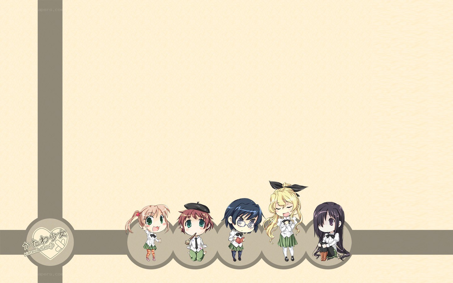 Chibi characters in school uniforms