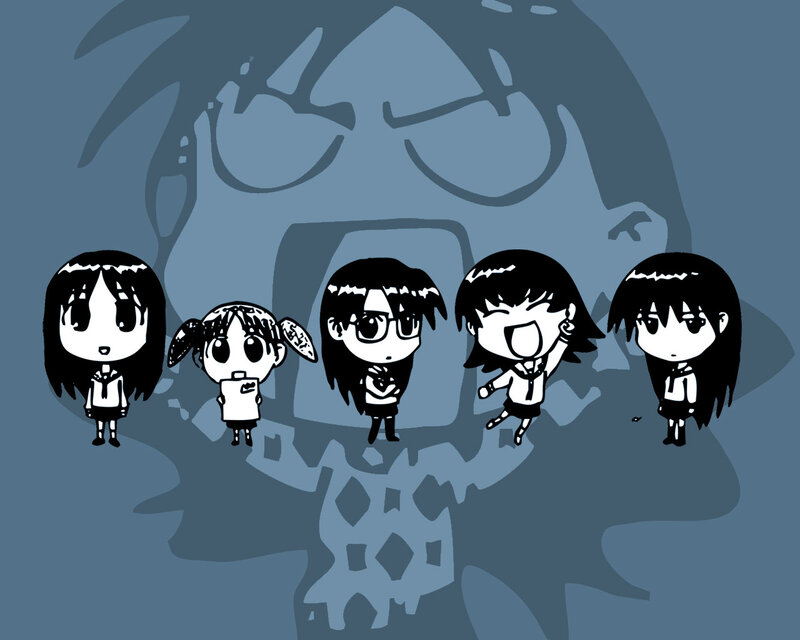 Chibi characters in school uniforms