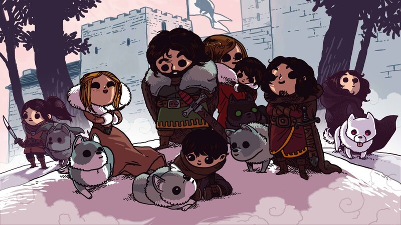 Chibi Characters in Snow — White