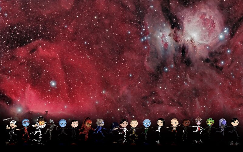 Chibi Characters in Space — Red
