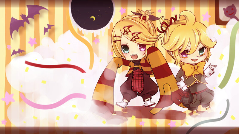 Chibi Characters in Striped Scarves