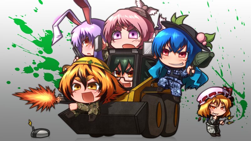 Chibi Characters in Tank — Blue