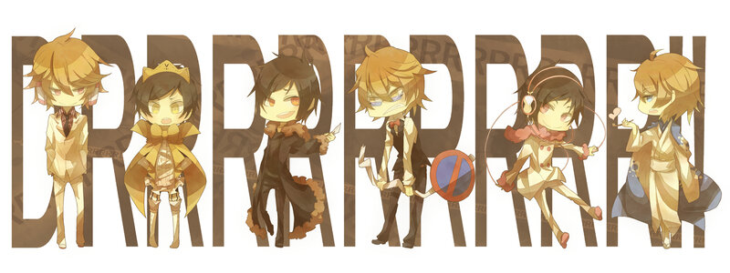 Chibi characters in various outfits