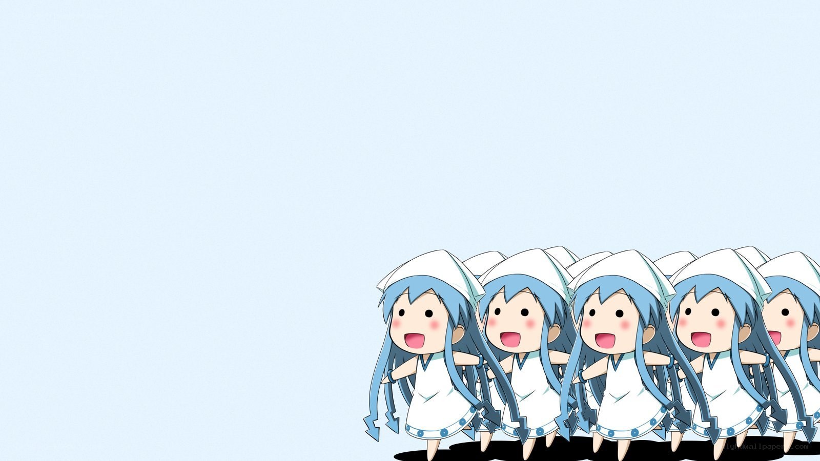Chibi characters in white dresses