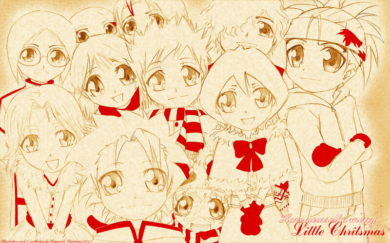 Chibi characters in winter clothes
