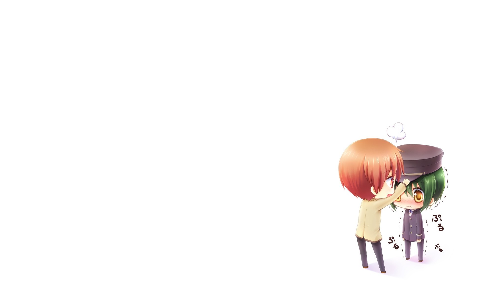 Chibi characters interacting