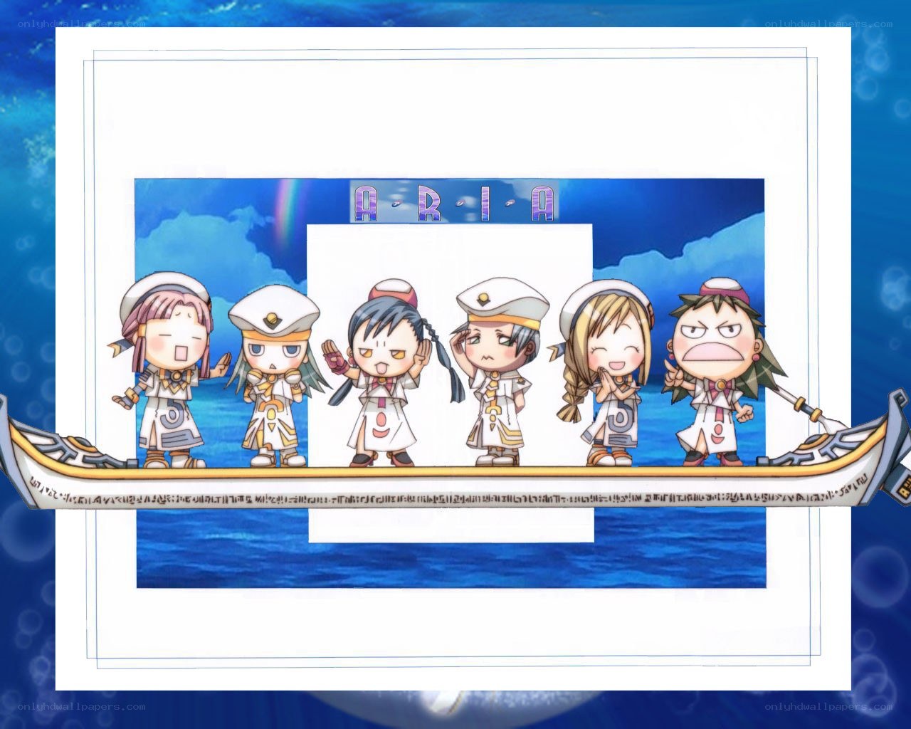 Chibi characters on a boat