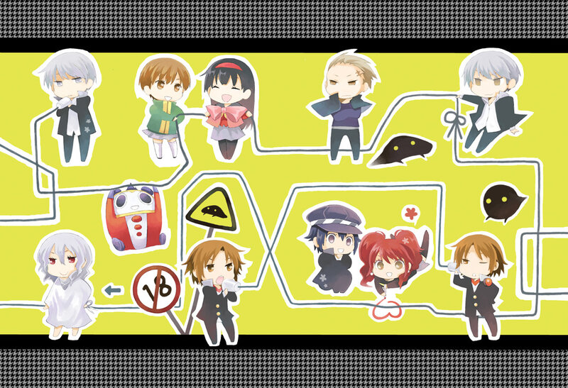 Chibi characters on a maze