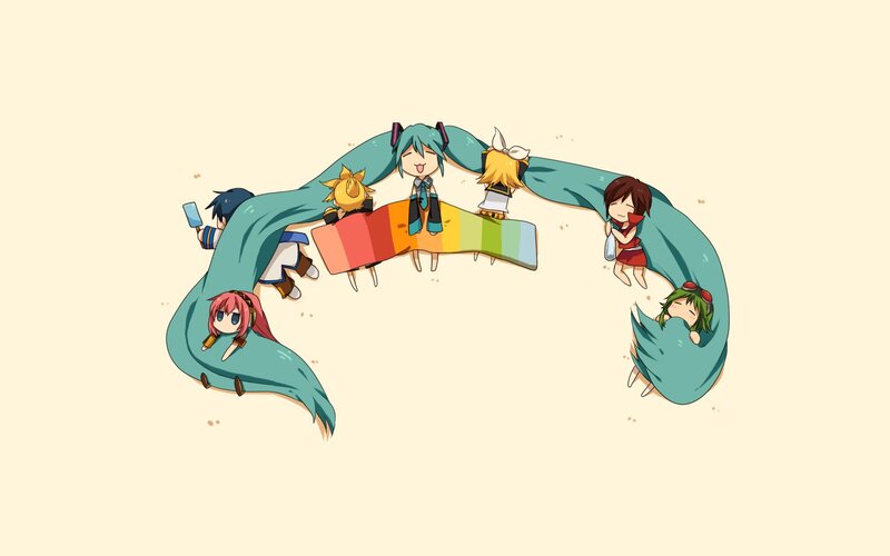 Chibi Characters on a Rainbow