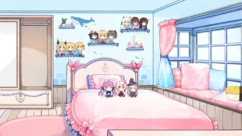 Chibi Characters on Bed