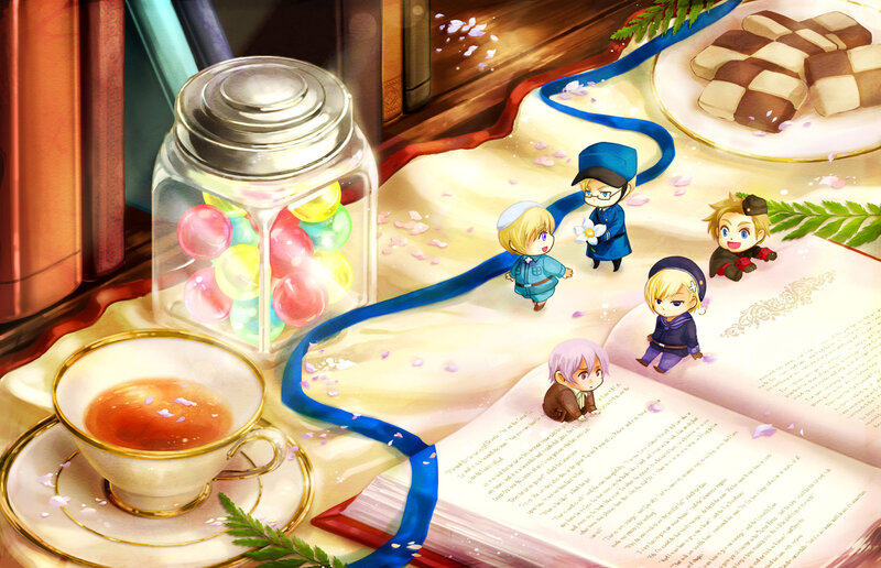 Chibi Characters on Book