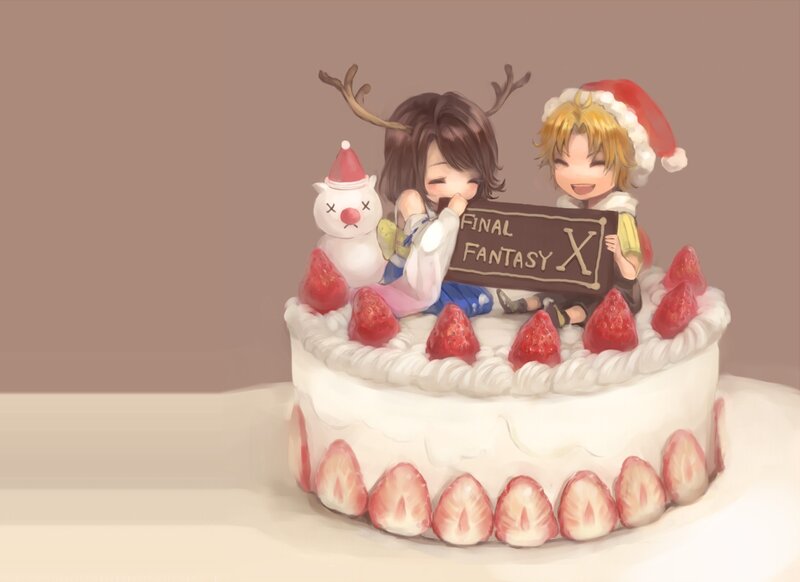 Chibi Characters on Cake — White