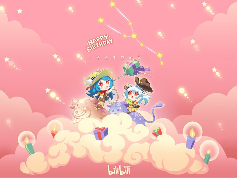 Chibi Characters on Clouds