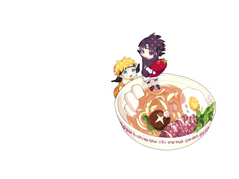 Chibi Characters on Ramen Bowl