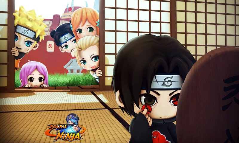 Chibi Characters Peeking — Brown