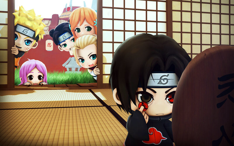 Chibi Characters Peeking