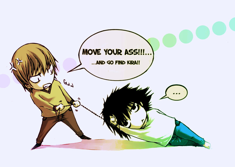 Chibi characters pulling each other