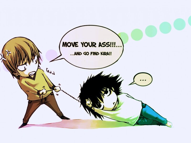 Chibi characters pulling each other