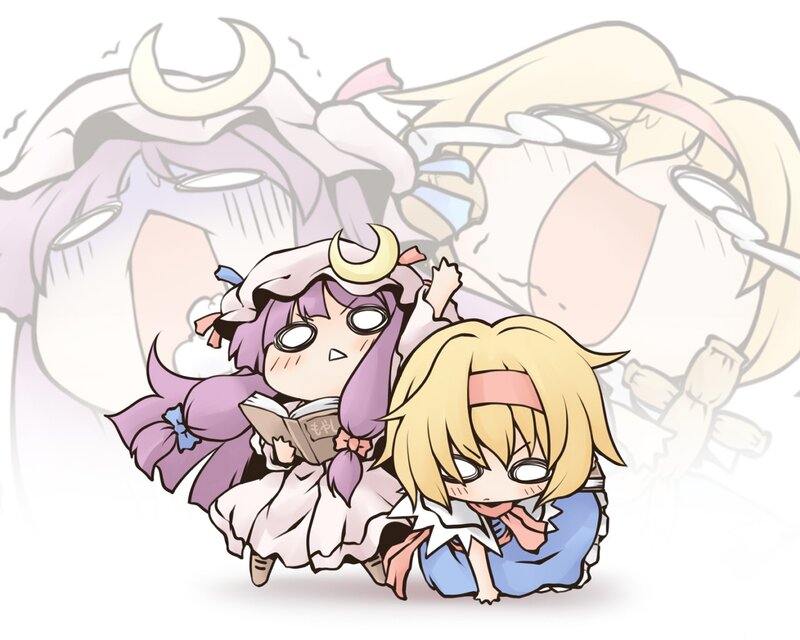 Chibi characters reading together
