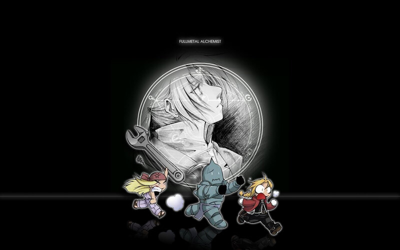Chibi Characters Running — Black, Dramatic, Manga