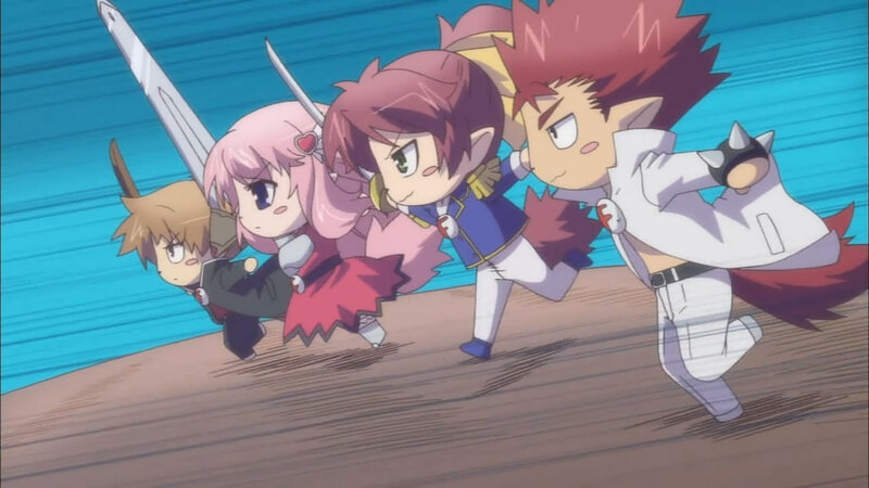 Chibi Characters Running — Blue