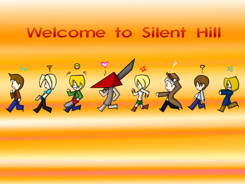 Chibi Characters Running — Orange