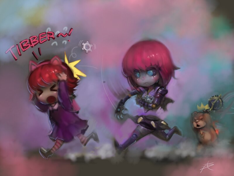 Chibi Characters Running — Pink
