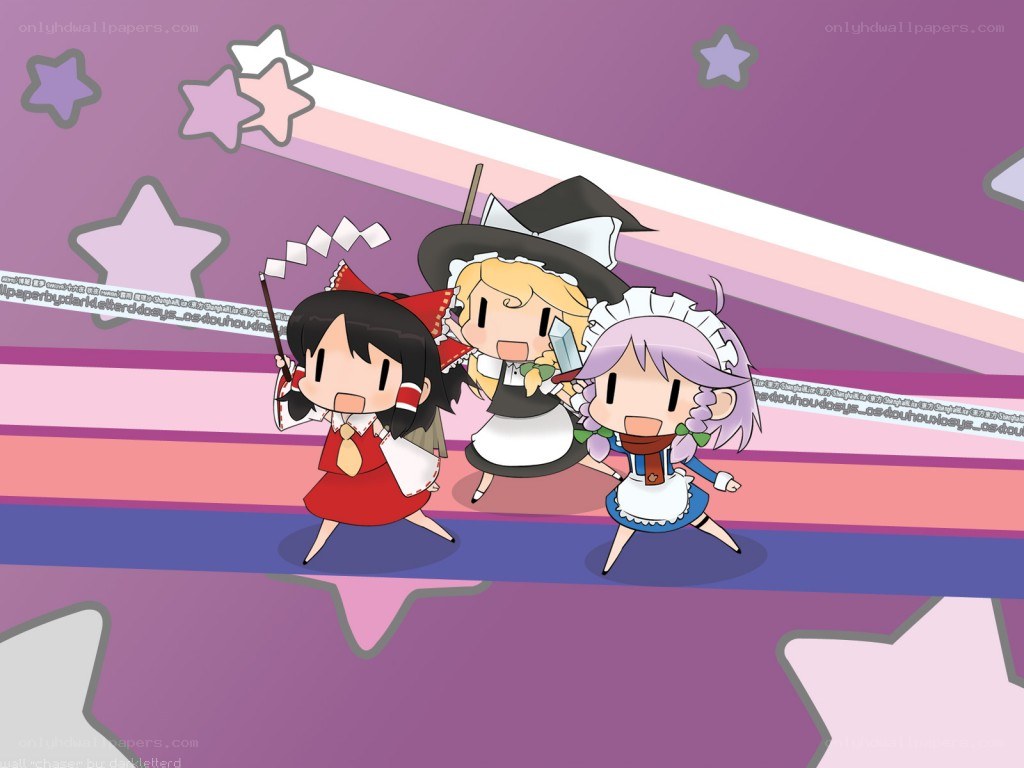 Chibi characters running together
