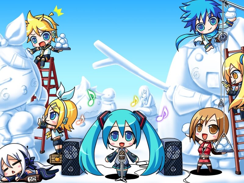 Chibi Characters Sculpting Snow