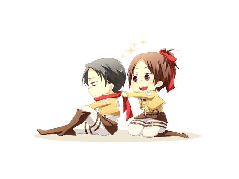 Chibi Characters Sitting — Brown