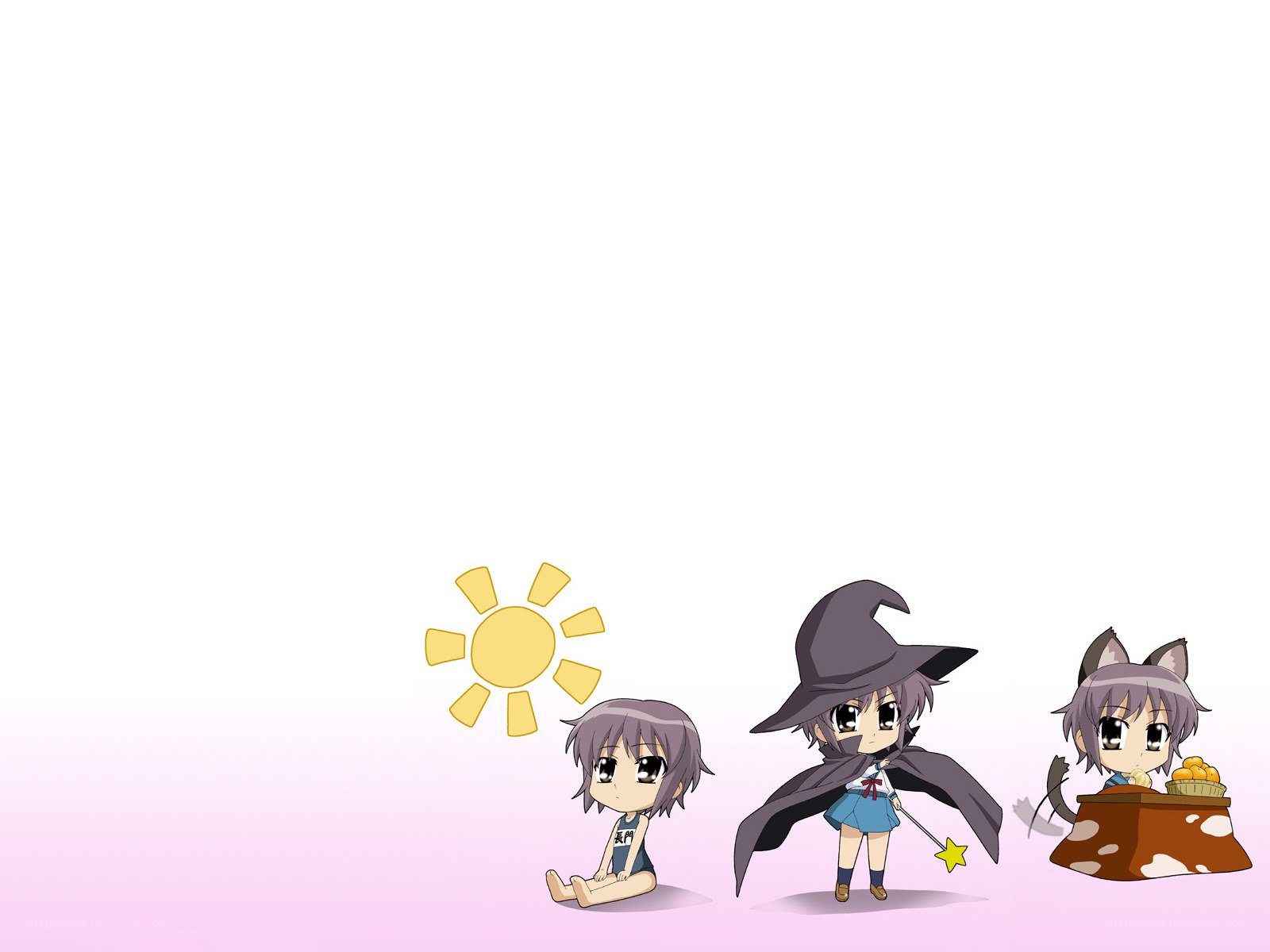 Chibi characters under the sun