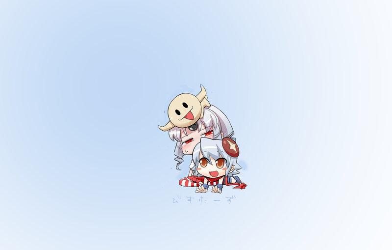 Chibi characters with a smiley hat
