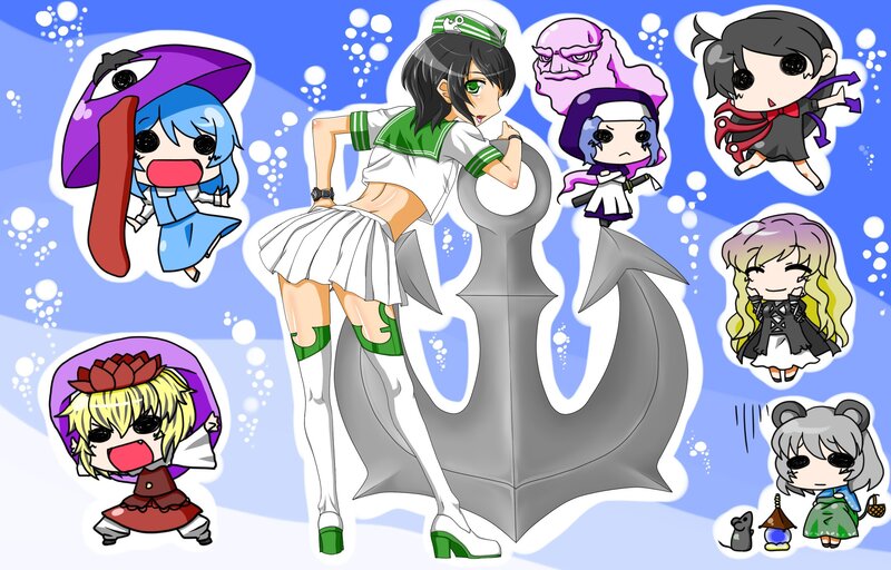 Chibi characters with anchor