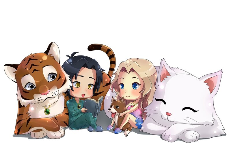 Chibi Characters with Animals