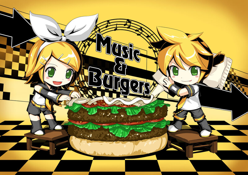 Chibi Characters with Burger