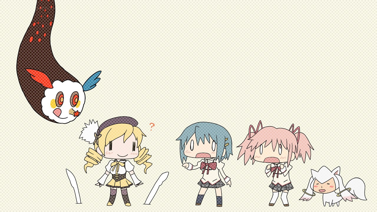 chibi characters with creature