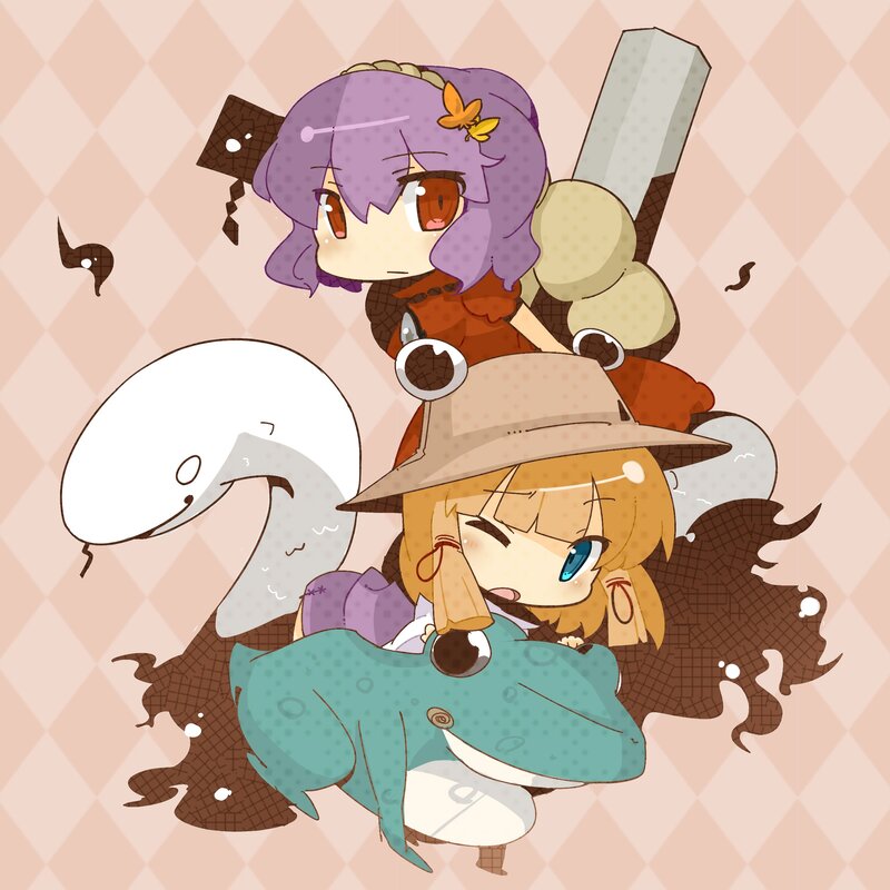 chibi characters with creatures