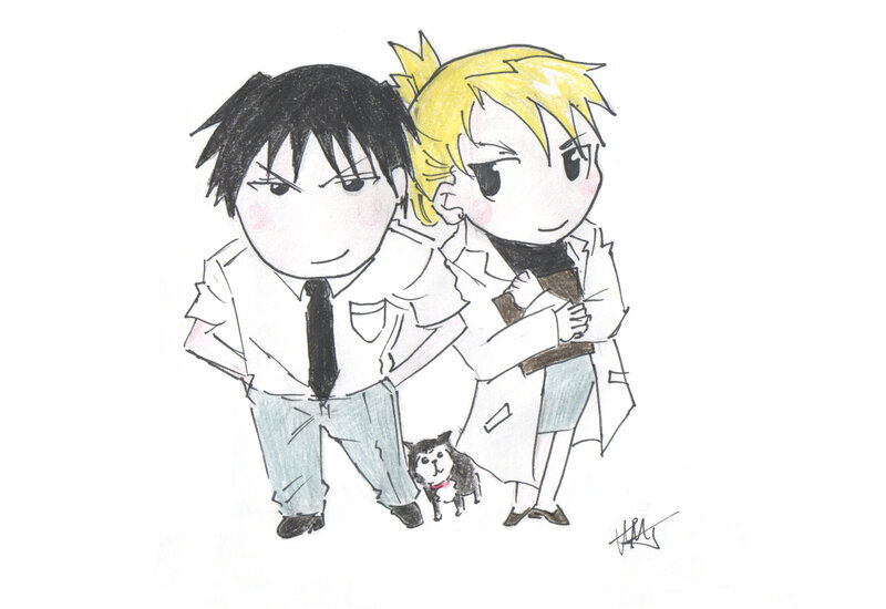 Chibi characters with dog