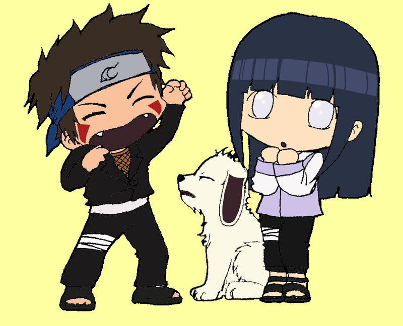 Chibi Characters with Dog — Yellow