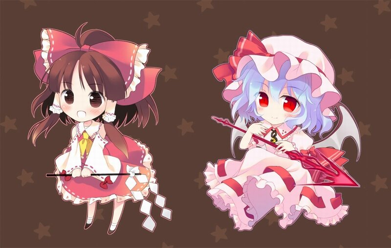 Chibi characters with magic wands