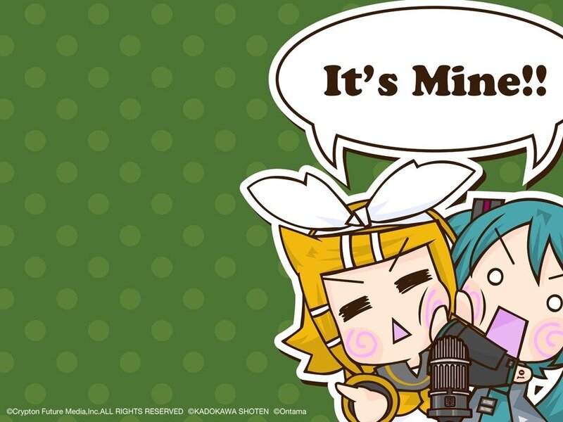 Chibi characters with microphone
