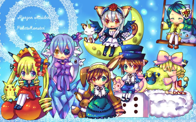 Chibi Characters with Pokémon — Blue