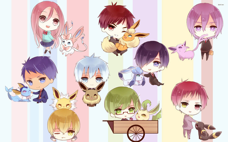 Chibi Characters with Pokémon — Pink