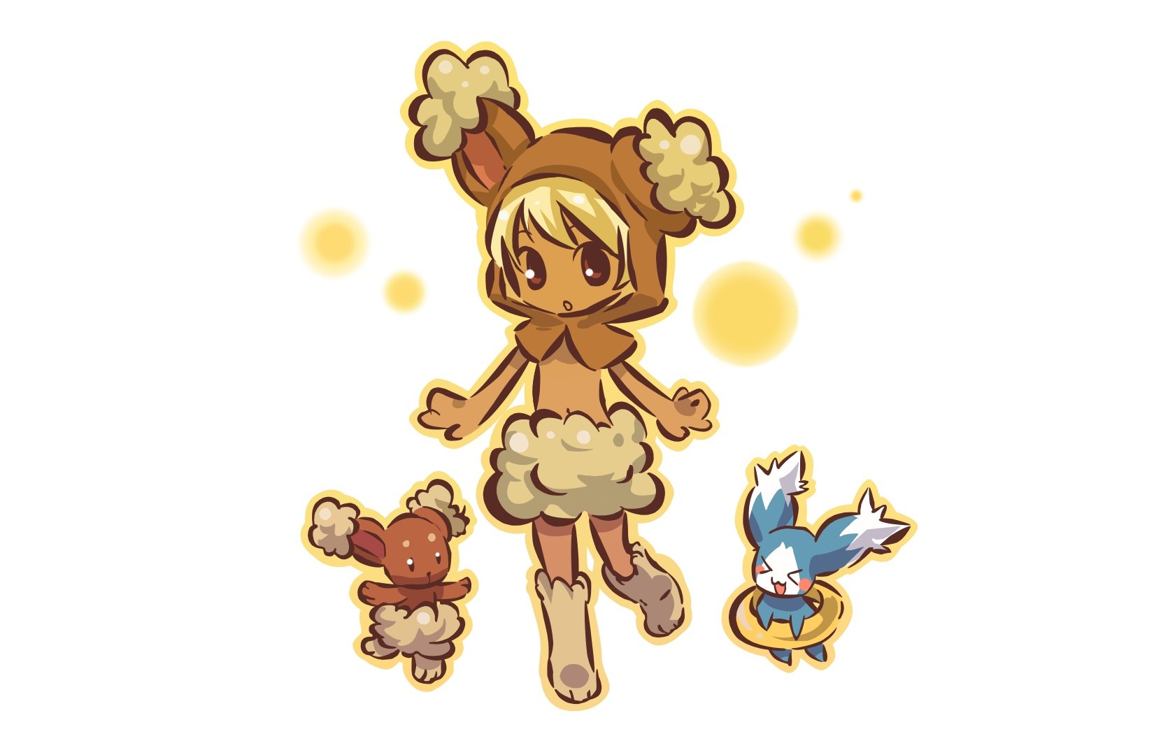 chibi characters with pokémon
