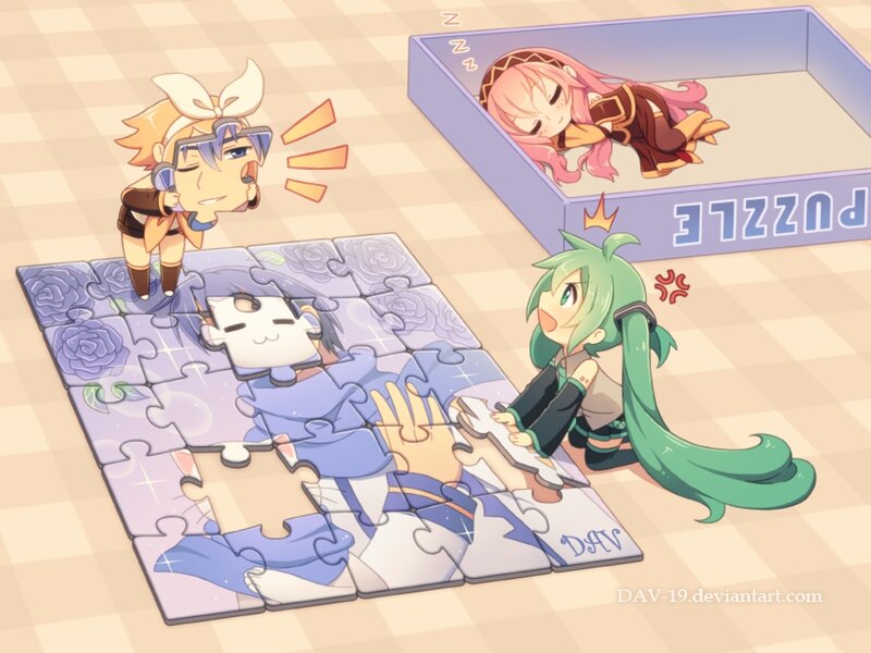 Chibi Characters with Puzzle