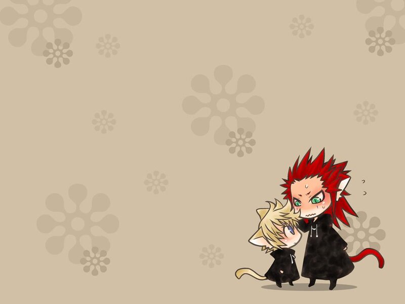 chibi characters with red and blonde hair
