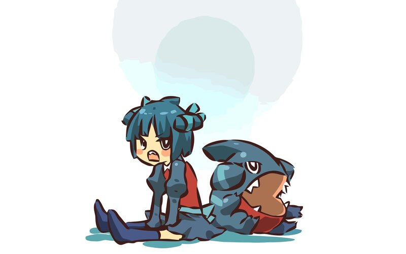 chibi characters with shark