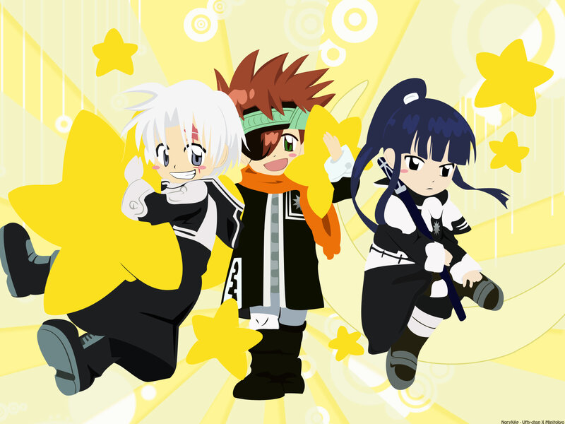 Chibi characters with stars